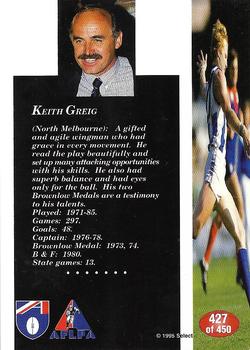 1995 Select AFL #427 Keith Greig Back
